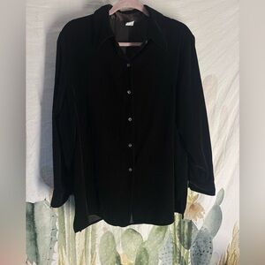 Womens J. Crew Long Sleeve Velvet Button Down 🌵Large